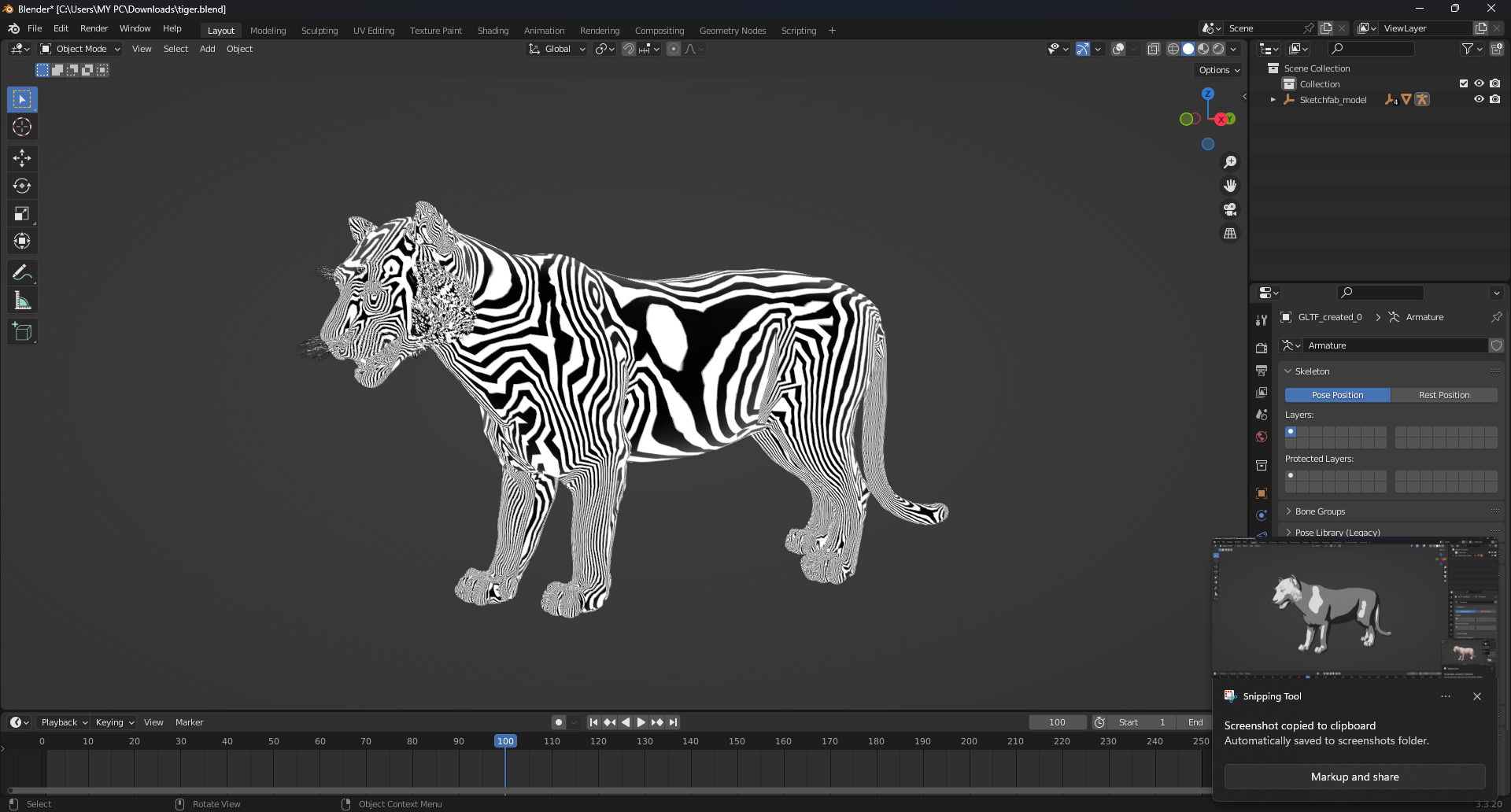 White Tiger Rigged - Animated 3D Model Game-Ready PBR Textured Low-poly 3D model_19