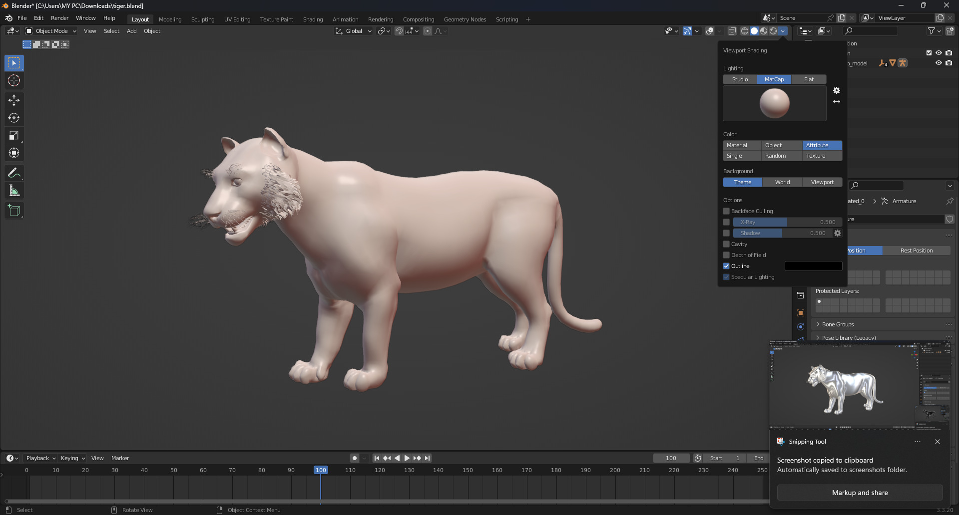 White Tiger Rigged - Animated 3D Model Game-Ready PBR Textured Low-poly 3D model_6