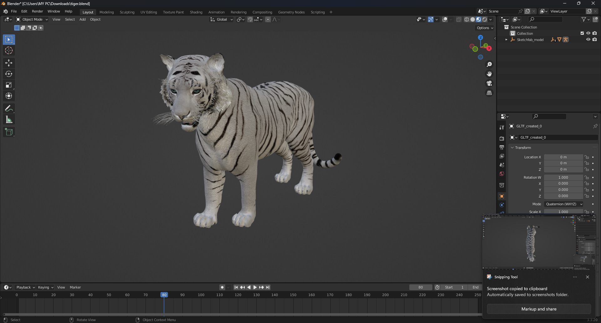 White Tiger Rigged - Animated 3D Model Game-Ready PBR Textured Low-poly 3D model_30