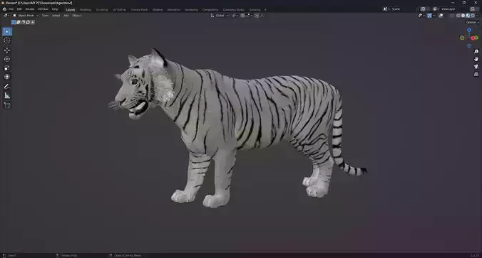 White Tiger Rigged - Animated 3D Model  Game-Ready  PBR Textured
