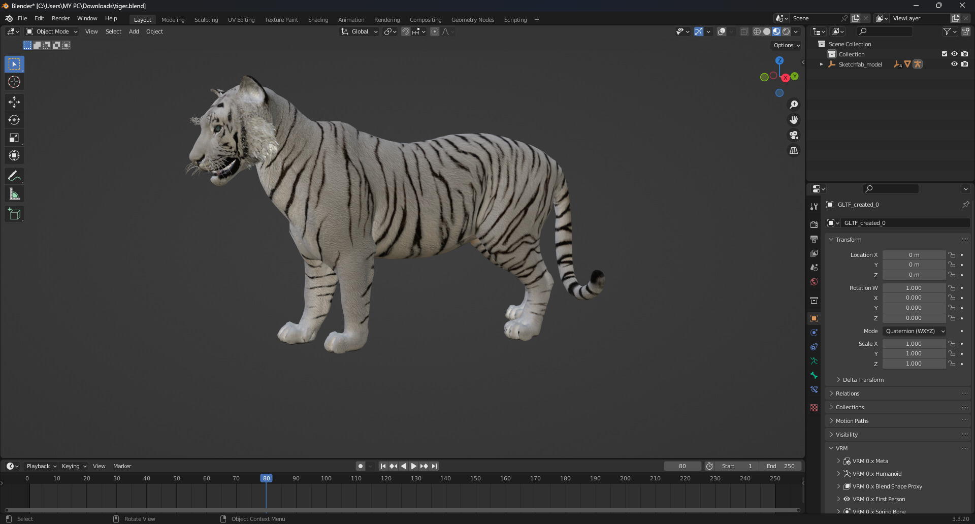 White Tiger Rigged - Animated 3D Model Game-Ready PBR Textured Low-poly 3D model_28