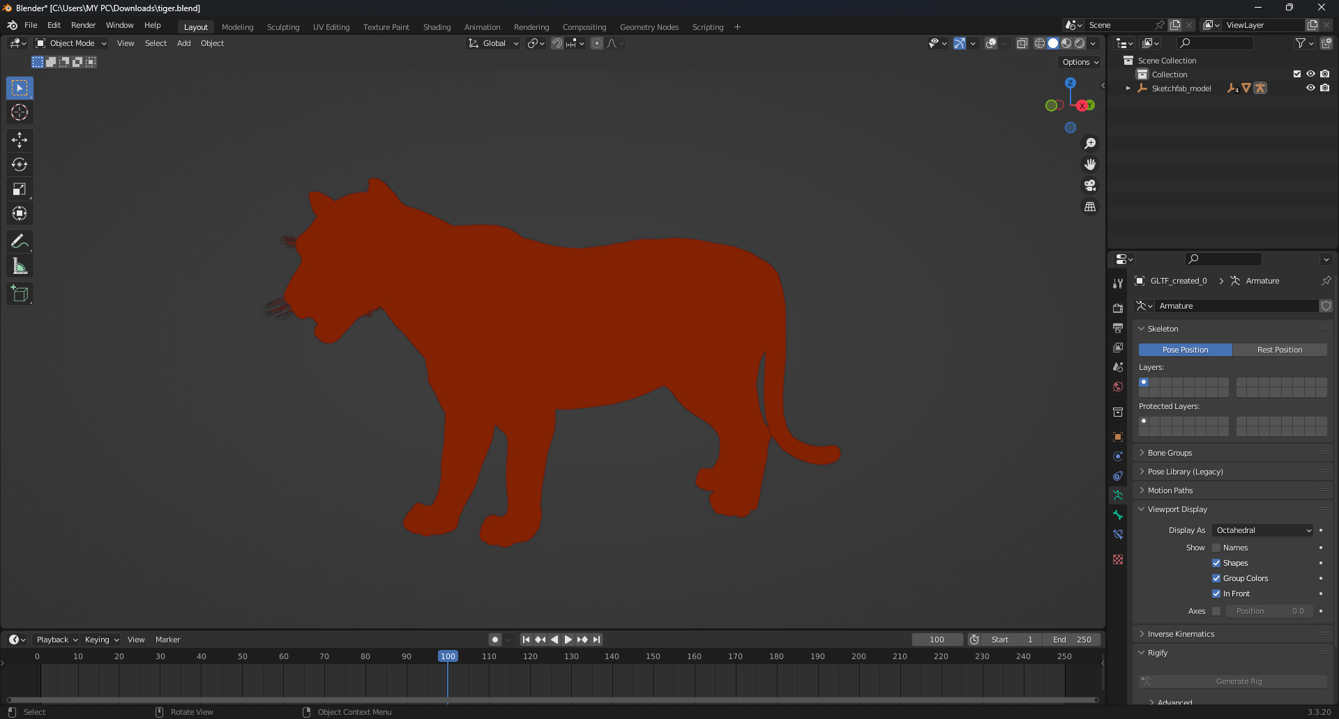 White Tiger Rigged - Animated 3D Model Game-Ready PBR Textured Low-poly 3D model_14