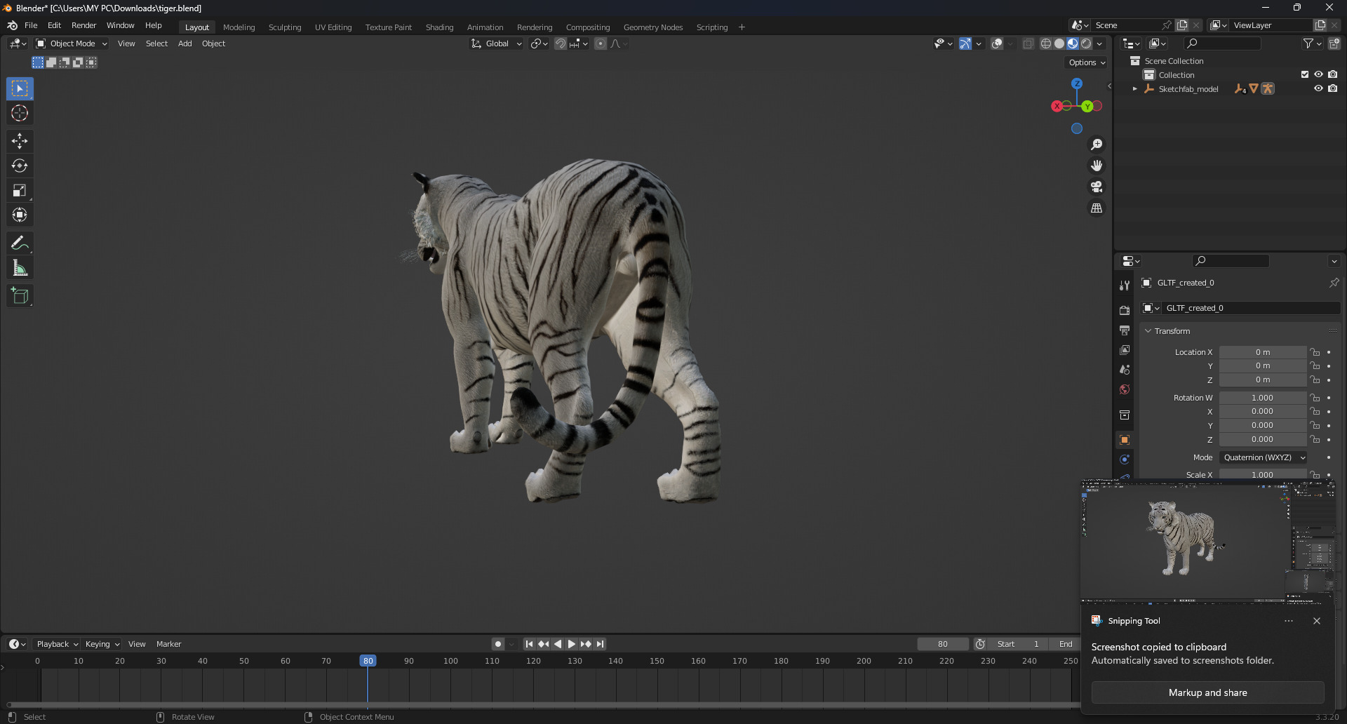 White Tiger Rigged - Animated 3D Model Game-Ready PBR Textured Low-poly 3D model_31