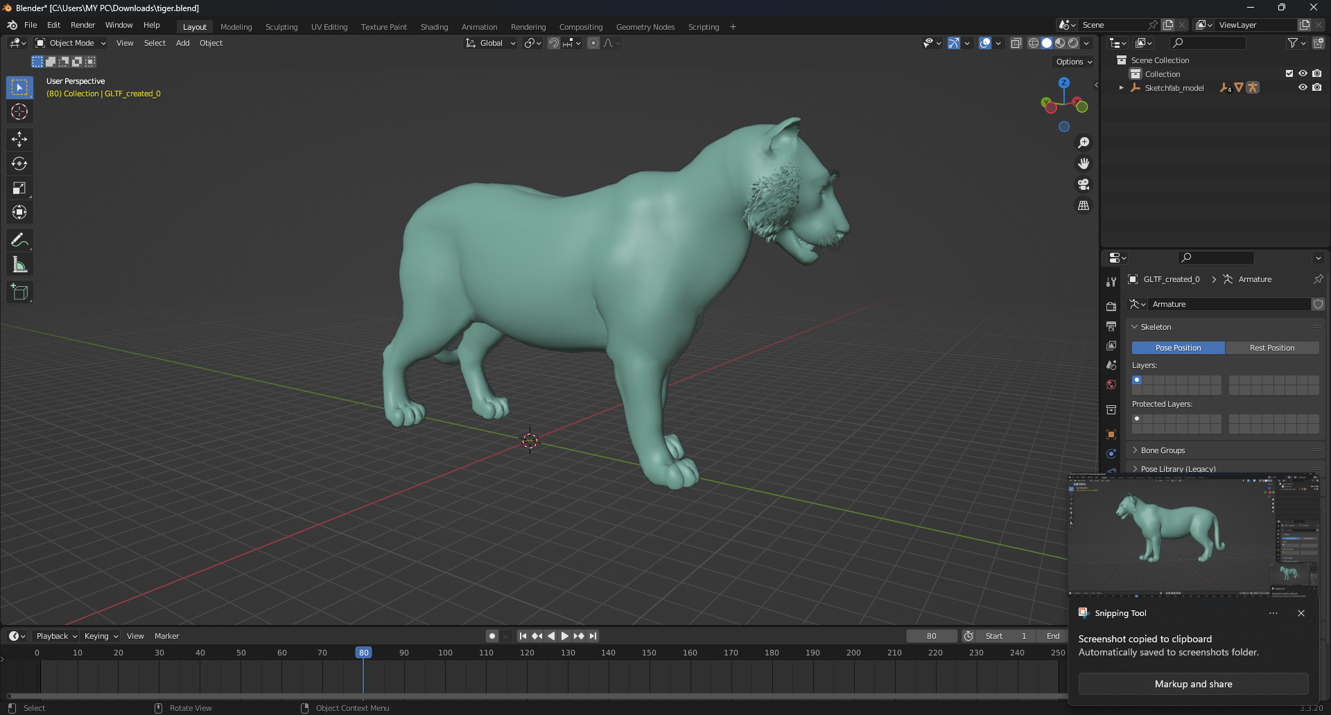 White Tiger Rigged - Animated 3D Model Game-Ready PBR Textured Low-poly 3D model_27