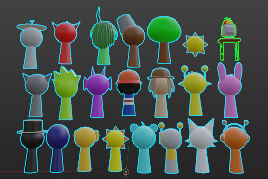 Sprunki Pack - 22 Low-poly  Low-poly 3D model_1
