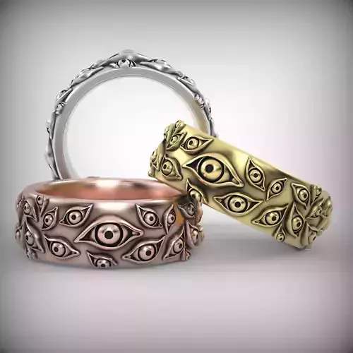 Men Ninja Ring with Many Eyes 3D print model