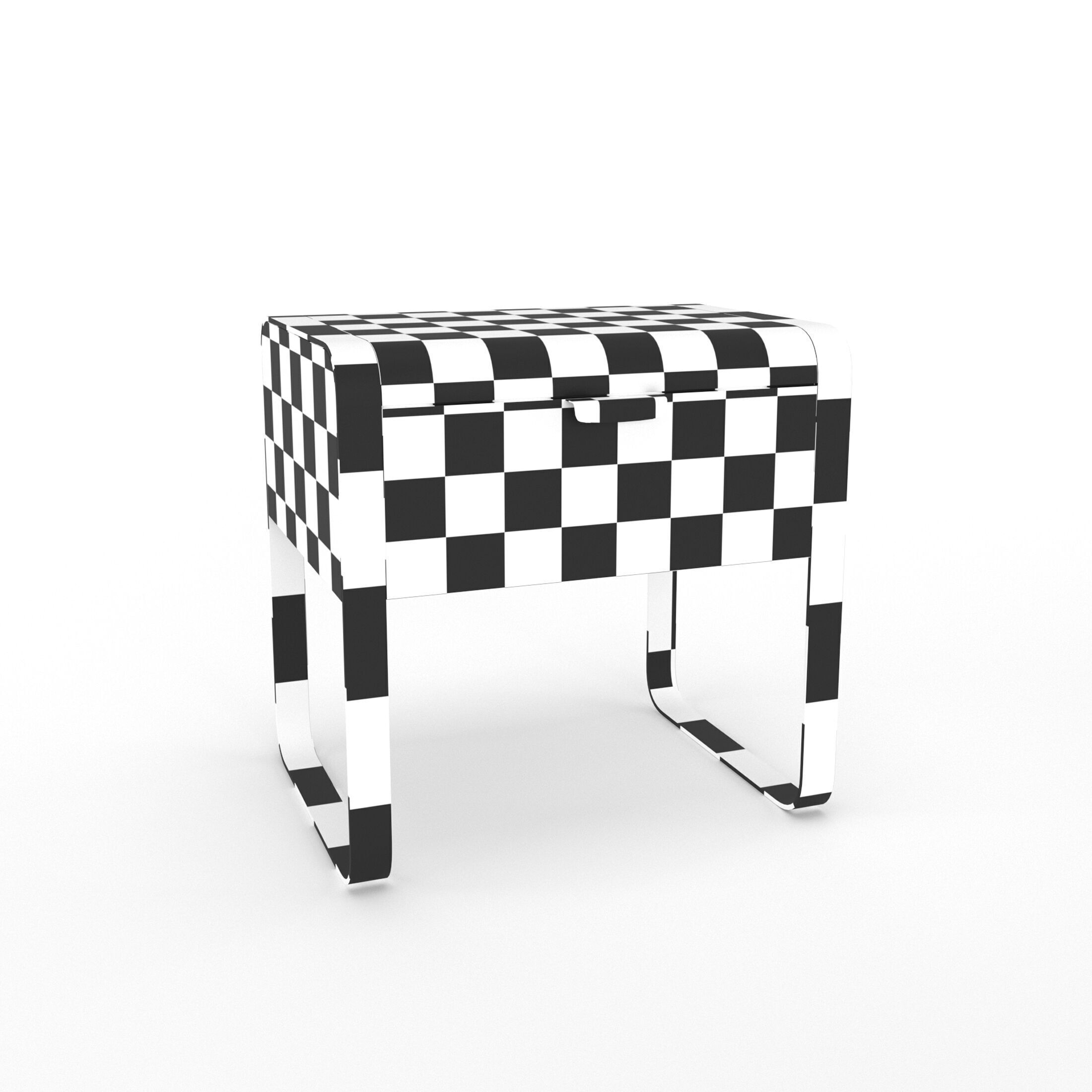 Nightstand Cantori Elvis bedside table with drawers 3D model_12