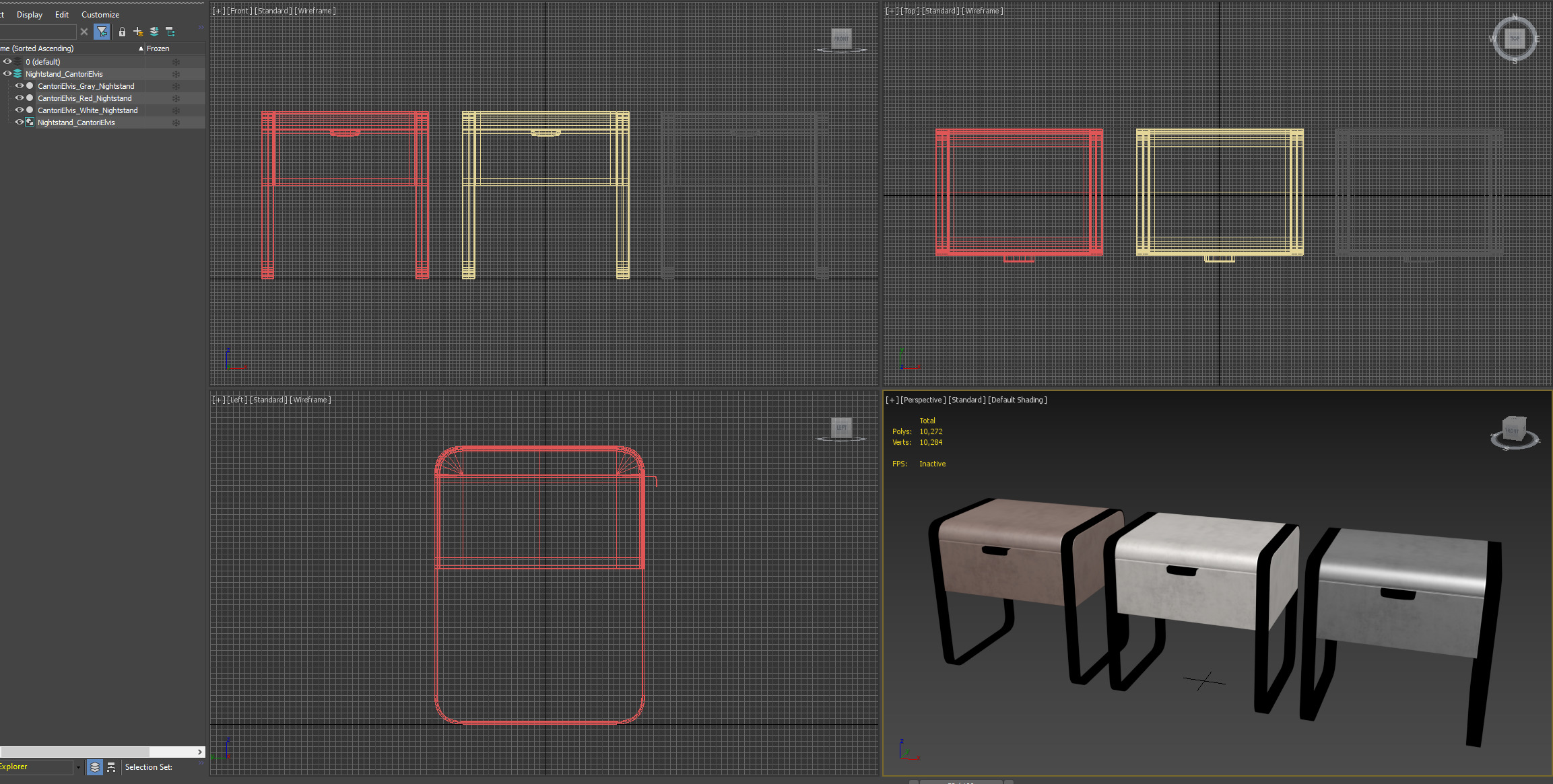 Nightstand Cantori Elvis bedside table with drawers 3D model_18