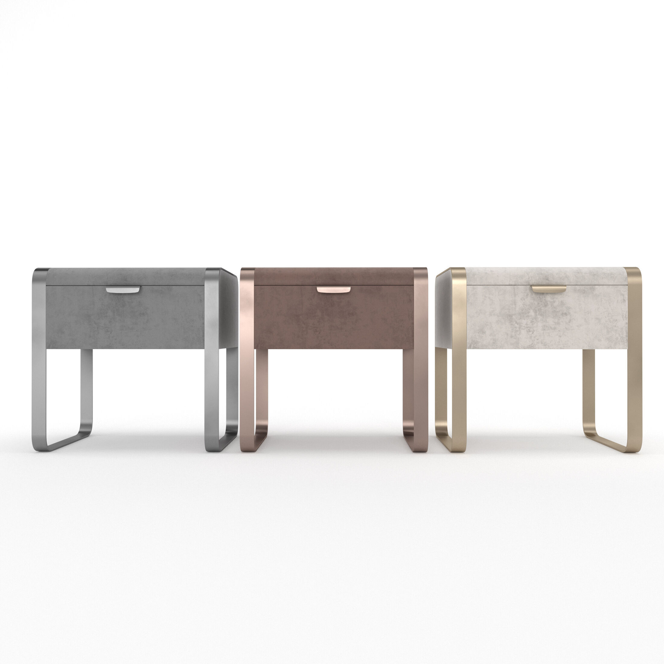 Nightstand Cantori Elvis bedside table with drawers 3D model_5