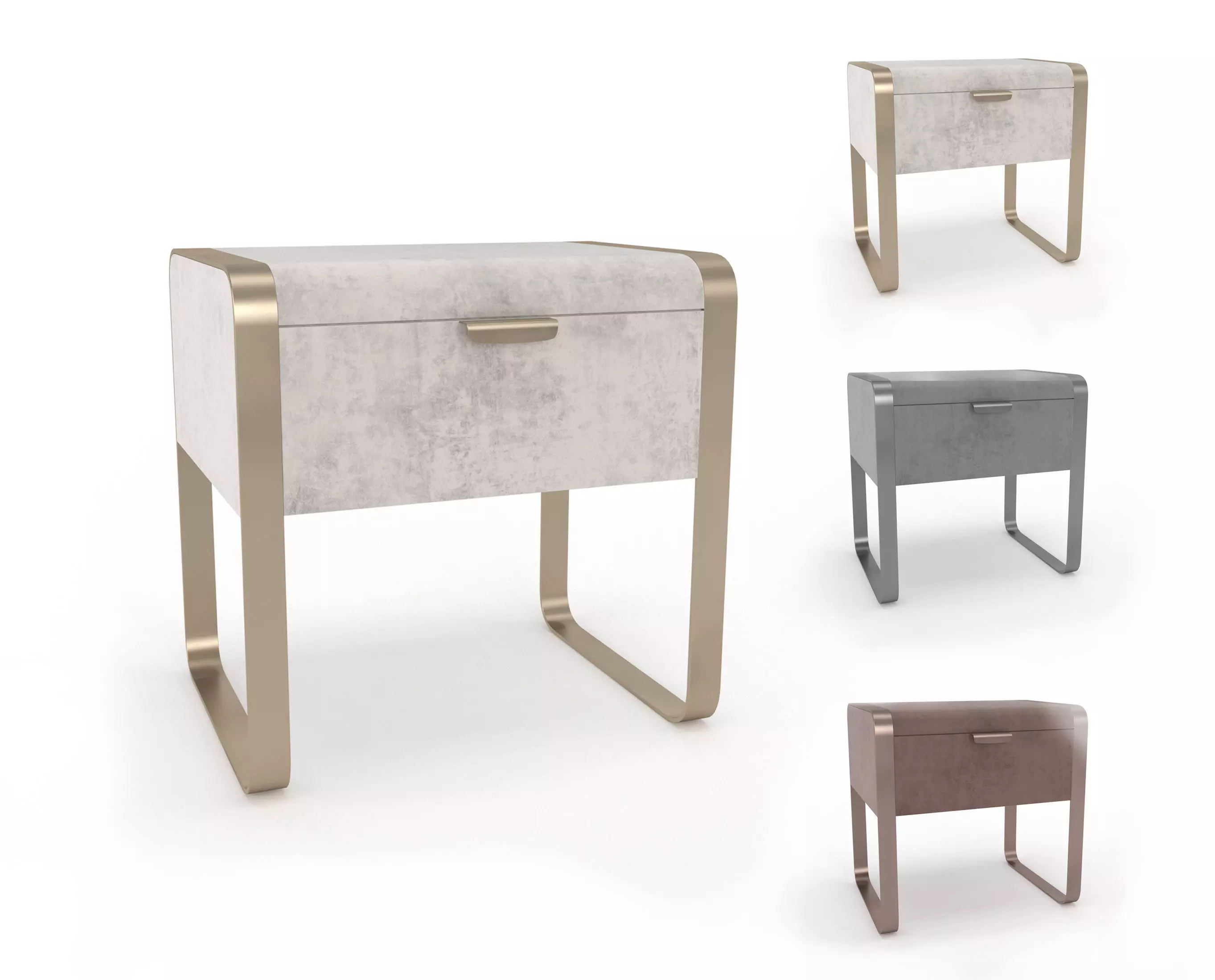 Nightstand Cantori Elvis bedside table with drawers 3D model_0