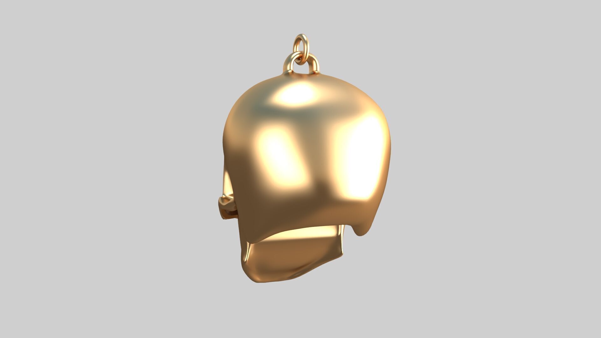 skull pendnt golden 3D model_3