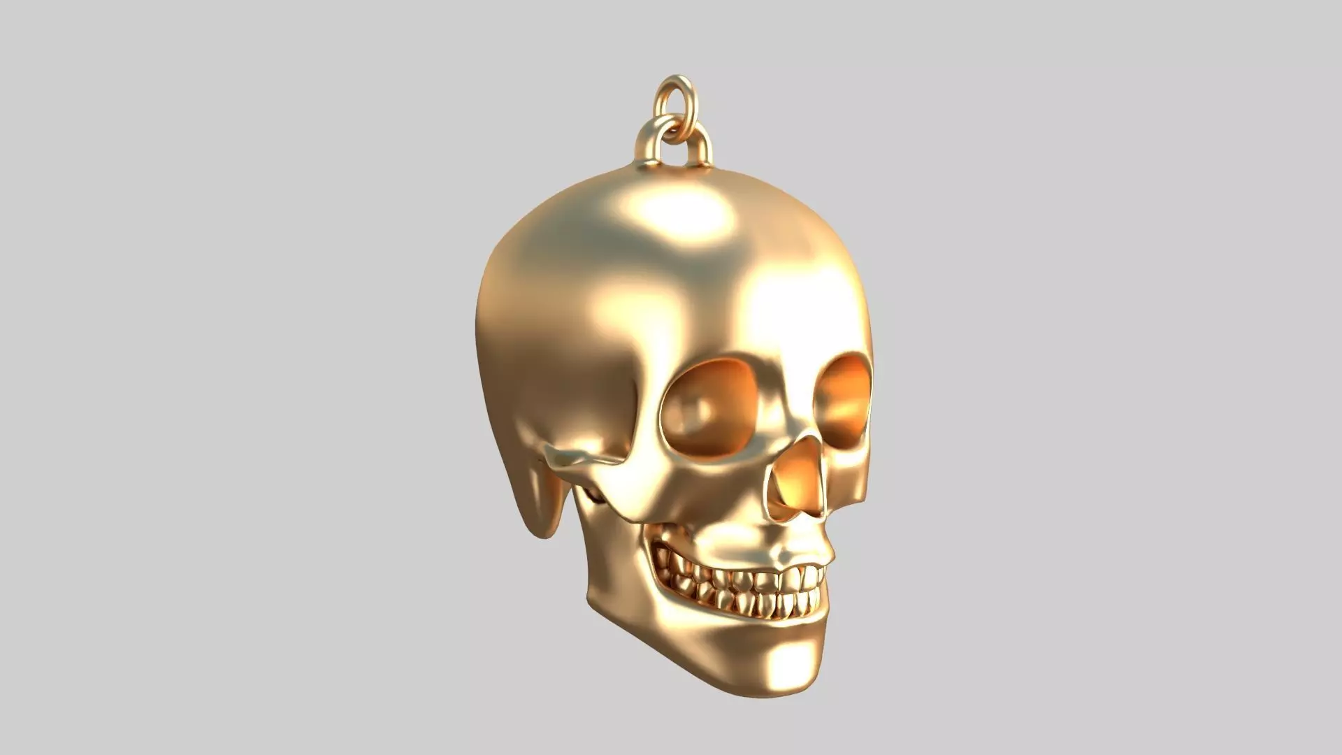 skull pendnt golden 3D model_0