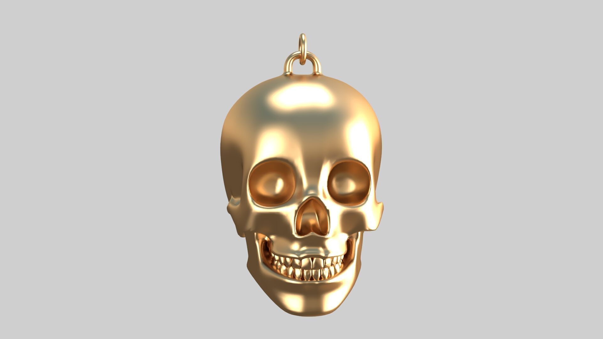 skull pendnt golden 3D model_1