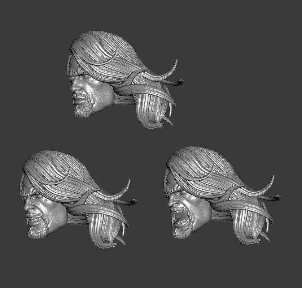 DC AQUAMAN EXPRESSIONS 3-PACK HEADSCULPT 3D print model_2