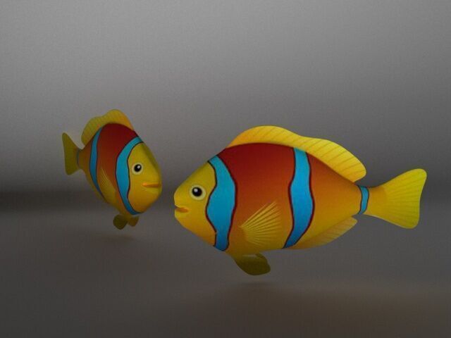 Coral Reef Fish Low-poly 3D model_1