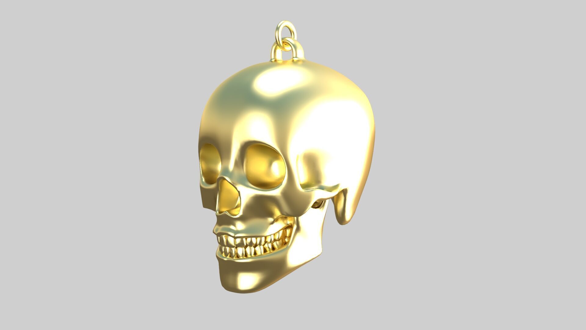 skull pendnt golden 02 3D model_2