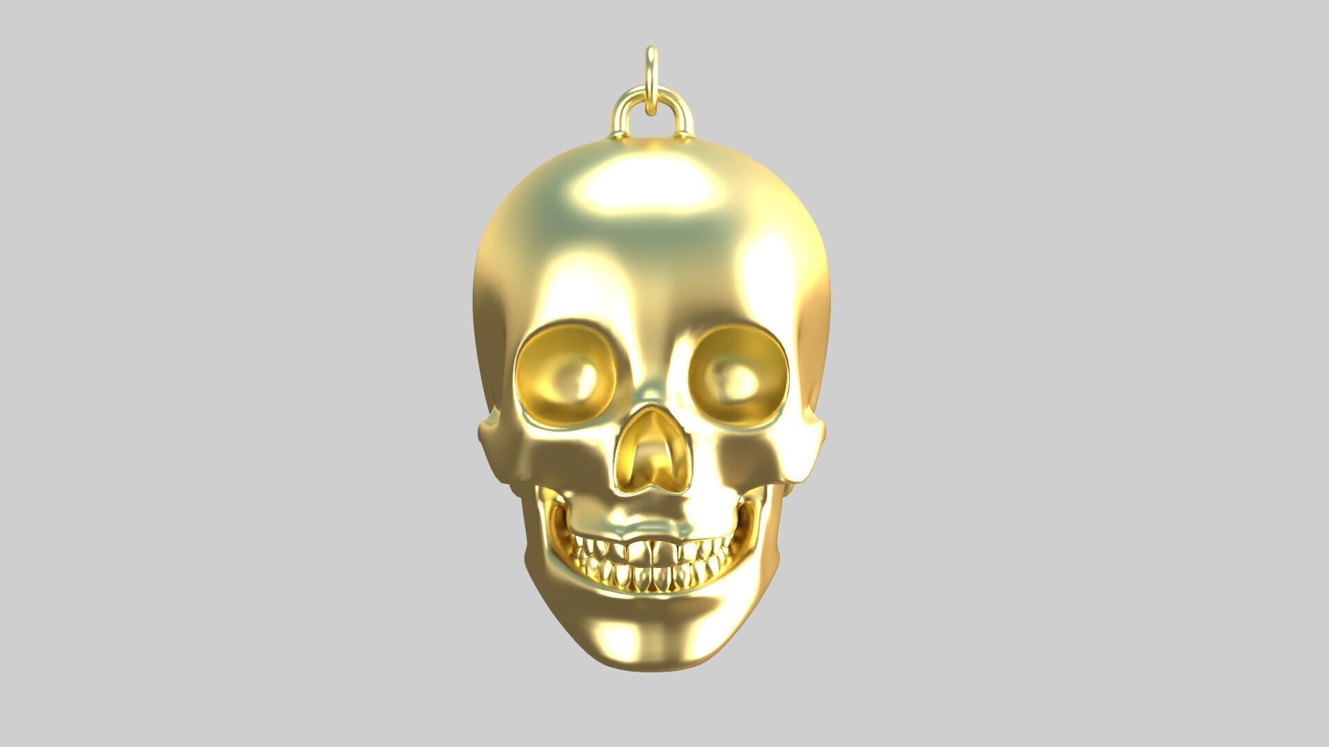 skull pendnt golden 02 3D model_1