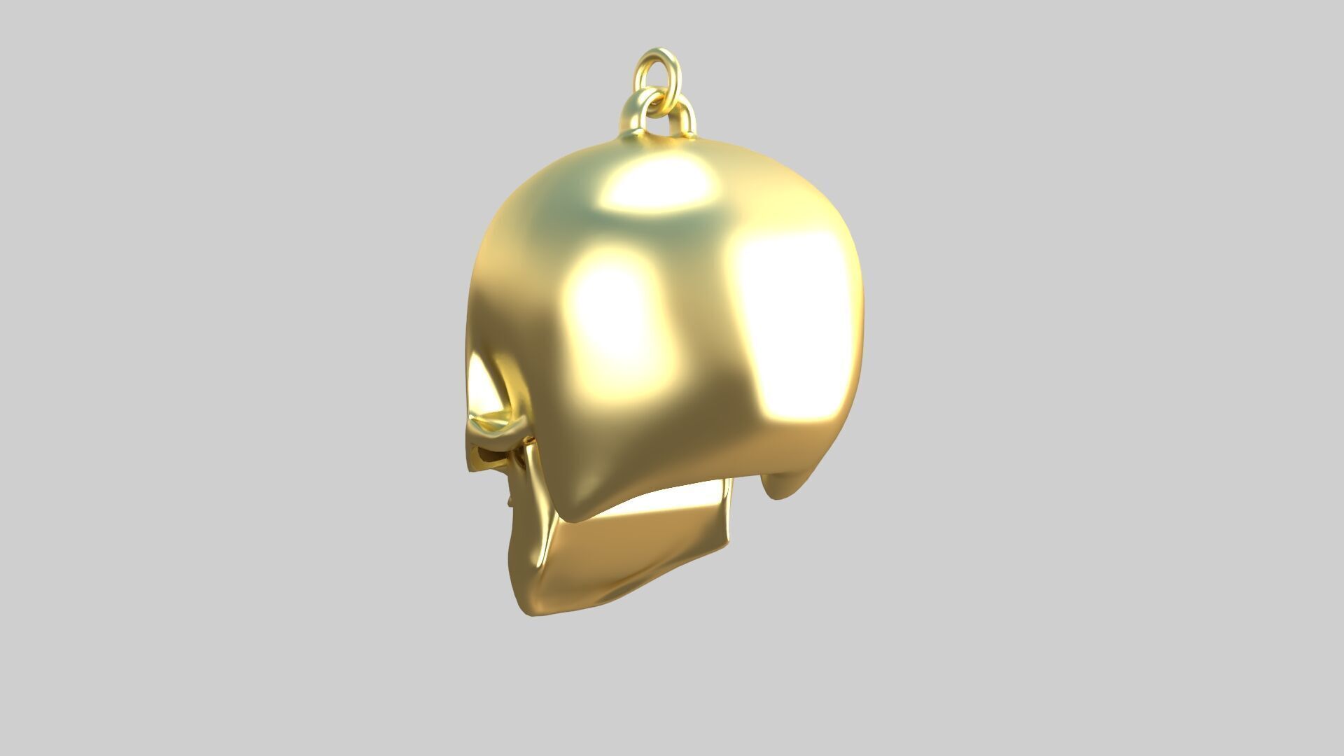 skull pendnt golden 02 3D model_3