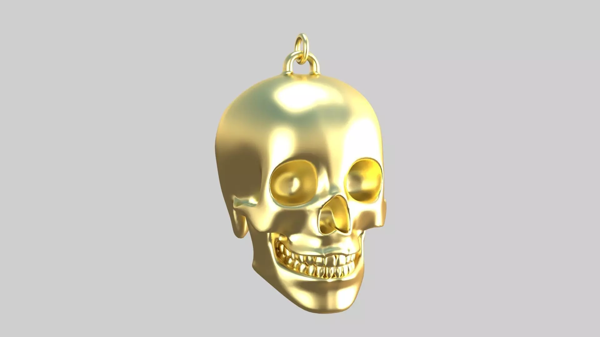 skull pendnt golden 02 3D model_0