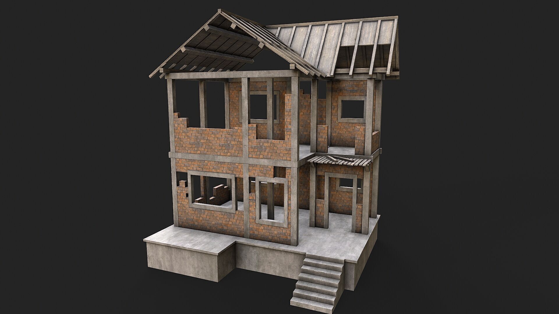 Building Construction and Scaffolding Low-poly 3D model_4