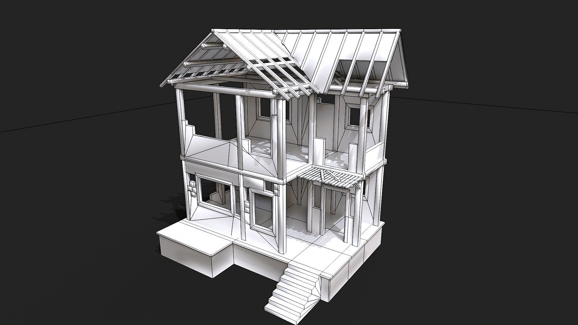 Building Construction and Scaffolding Low-poly 3D model_12