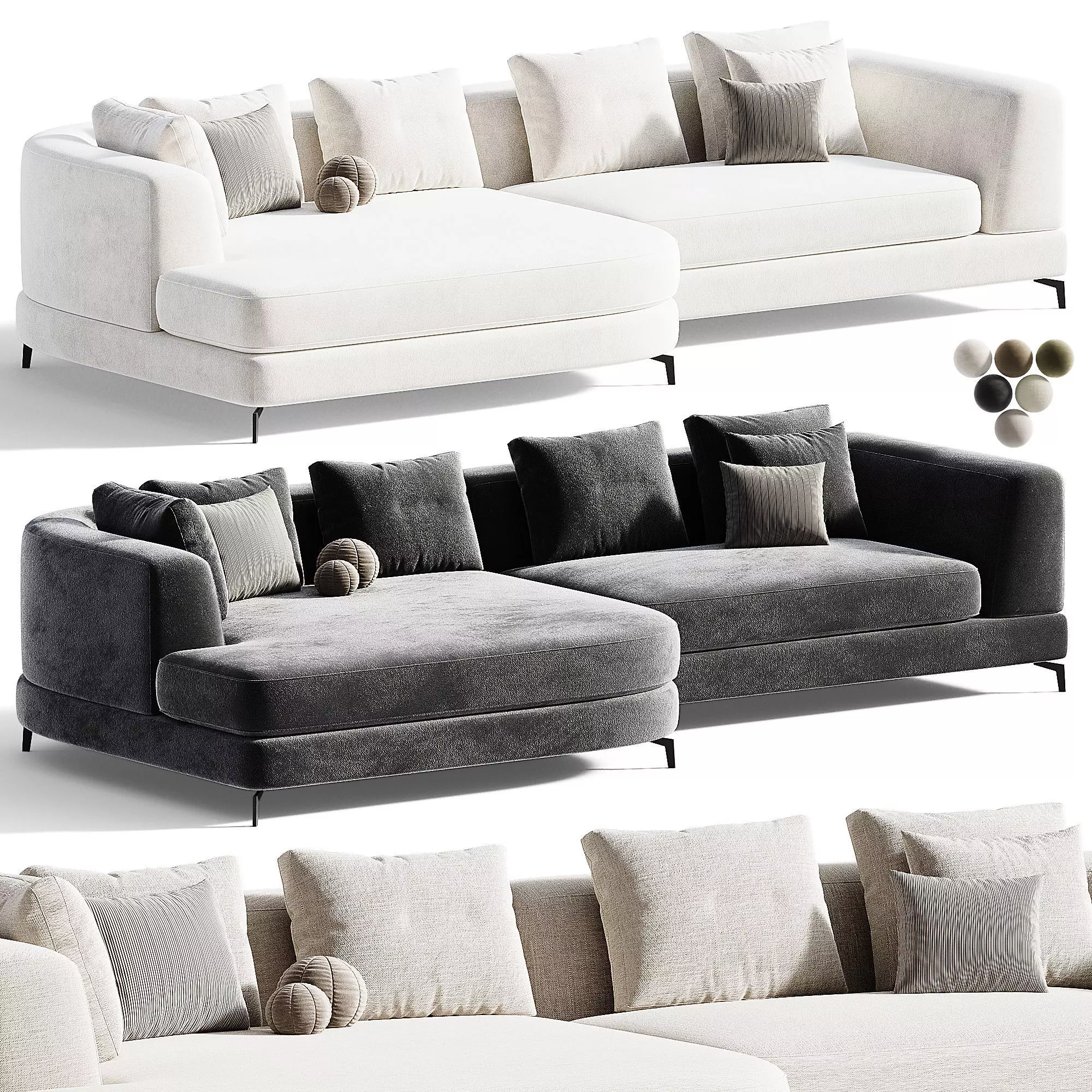 SOFA MODERNO S LEFT 3D model