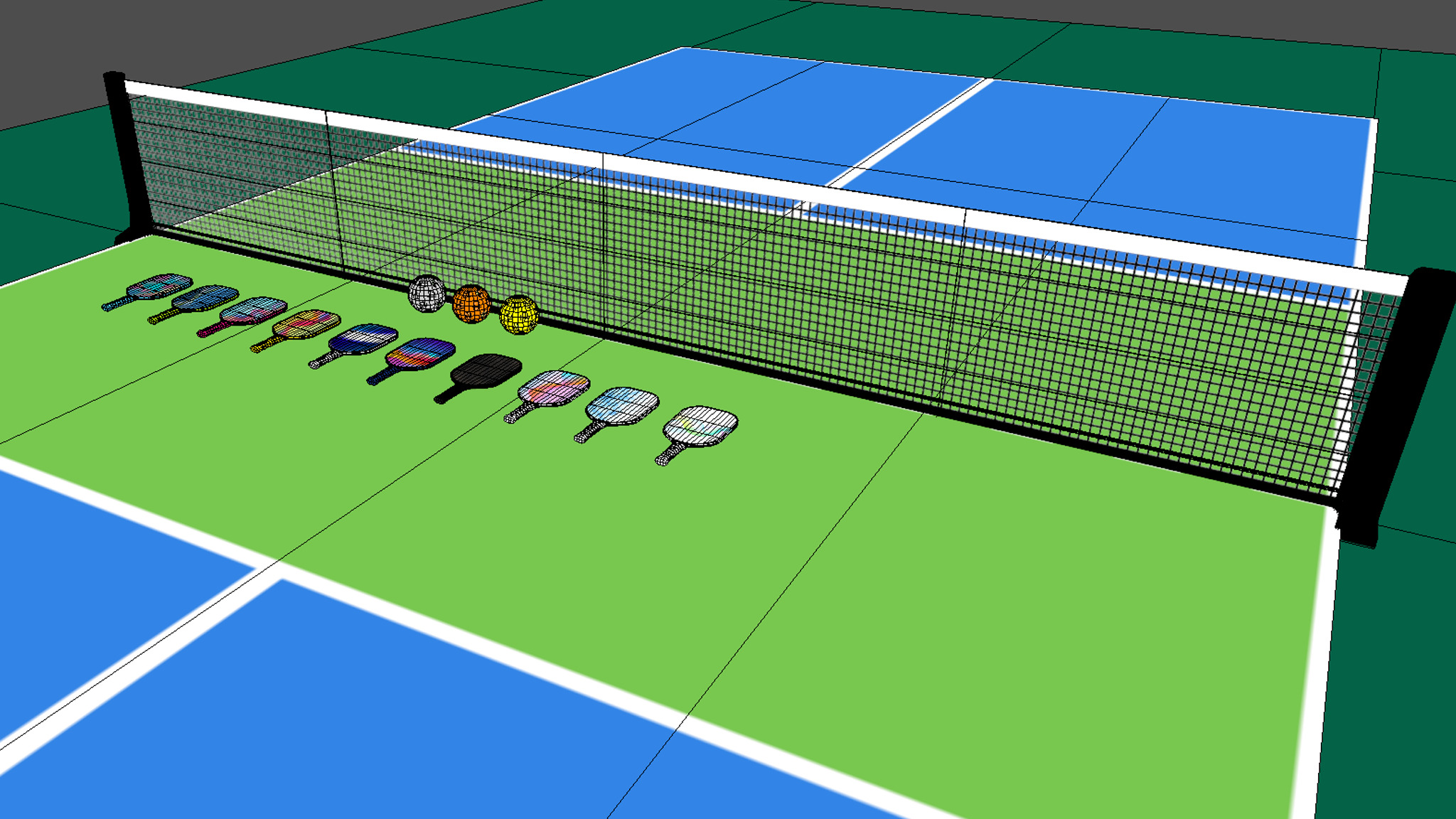 Pickelball Collection Low-poly 3D model_3