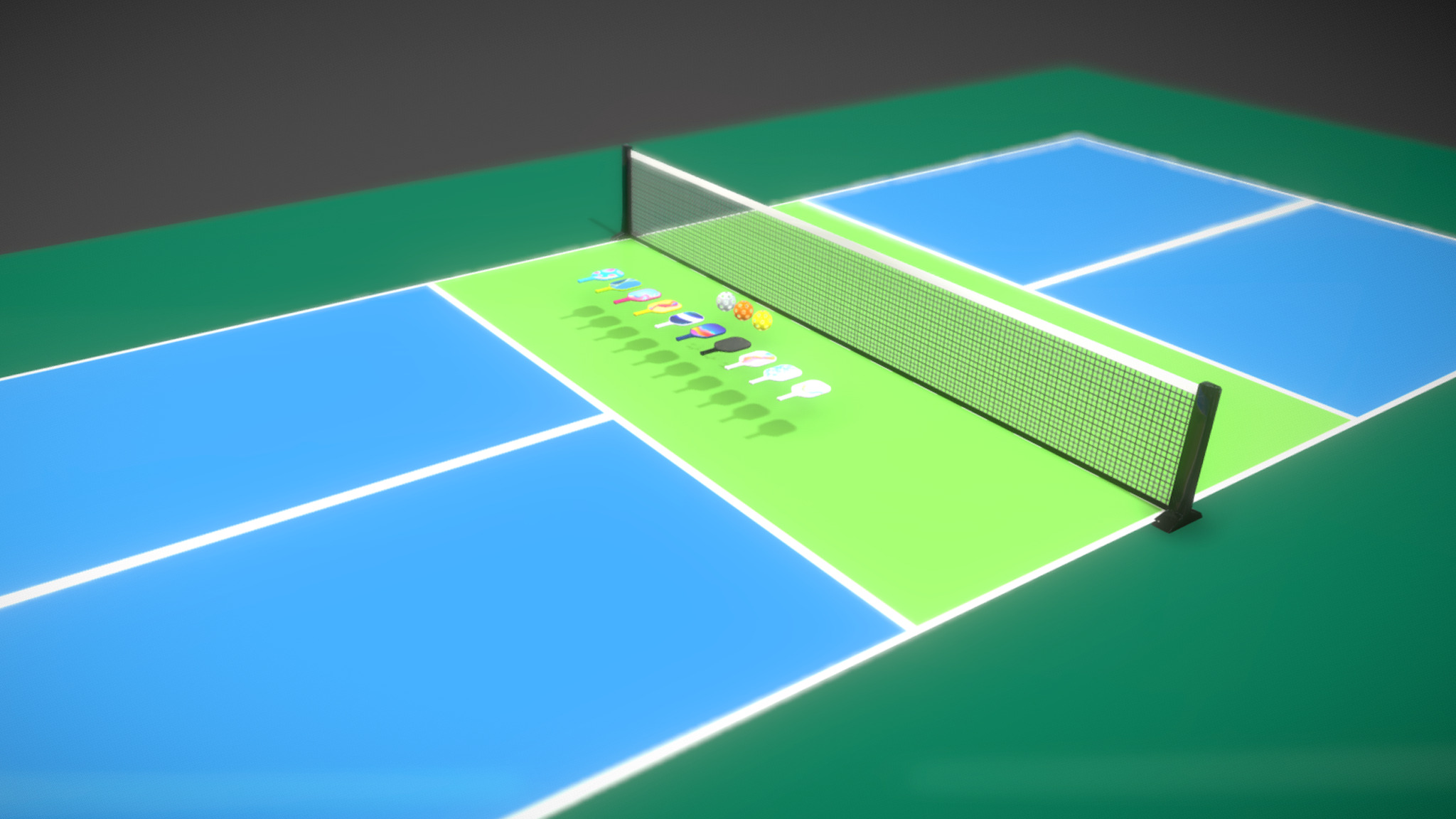 Pickelball Collection Low-poly 3D model_12