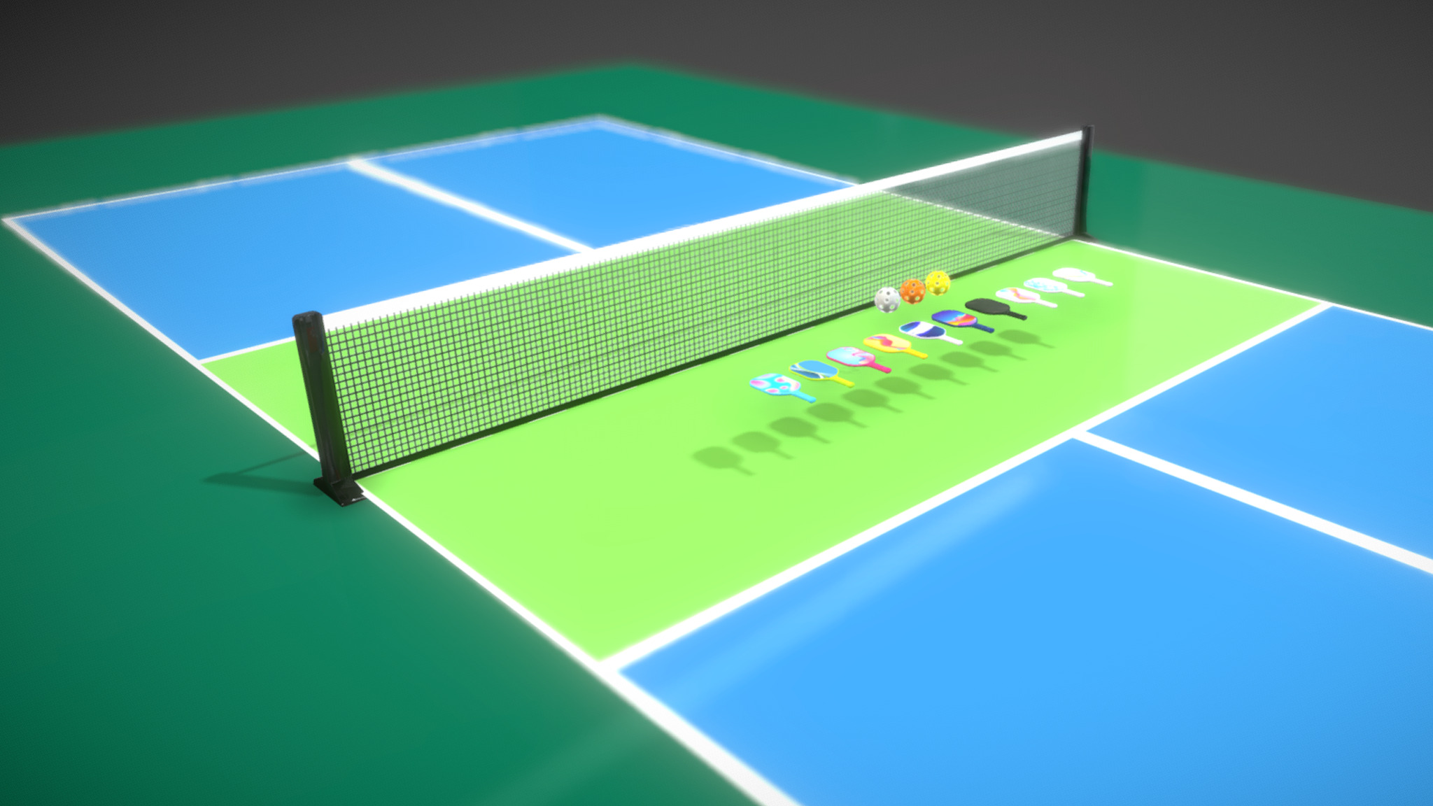 Pickelball Collection Low-poly 3D model_9