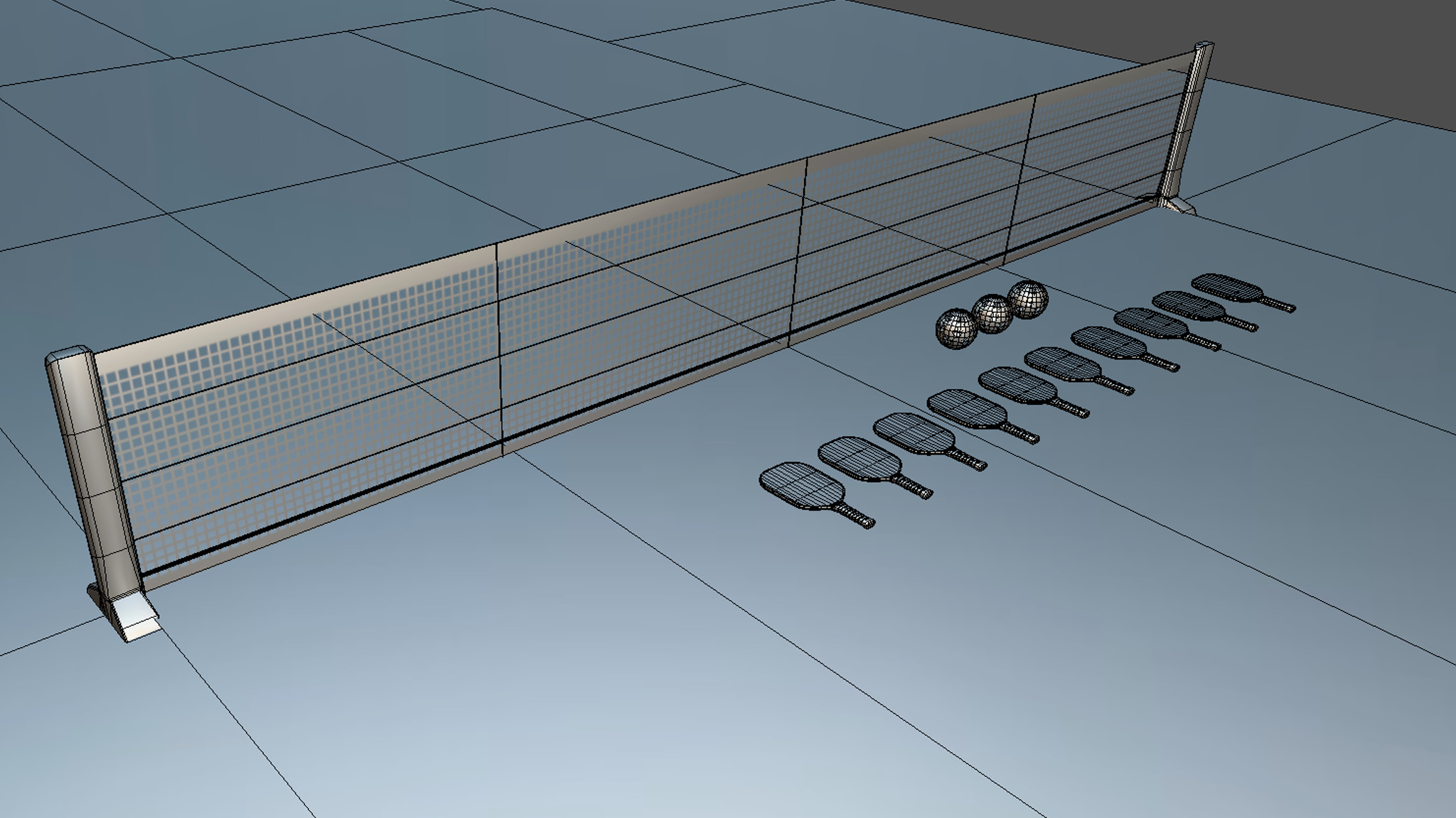 Pickelball Collection Low-poly 3D model_2