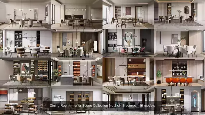 Dining Room Interior Scene Collection No 2 of 16 scenes 