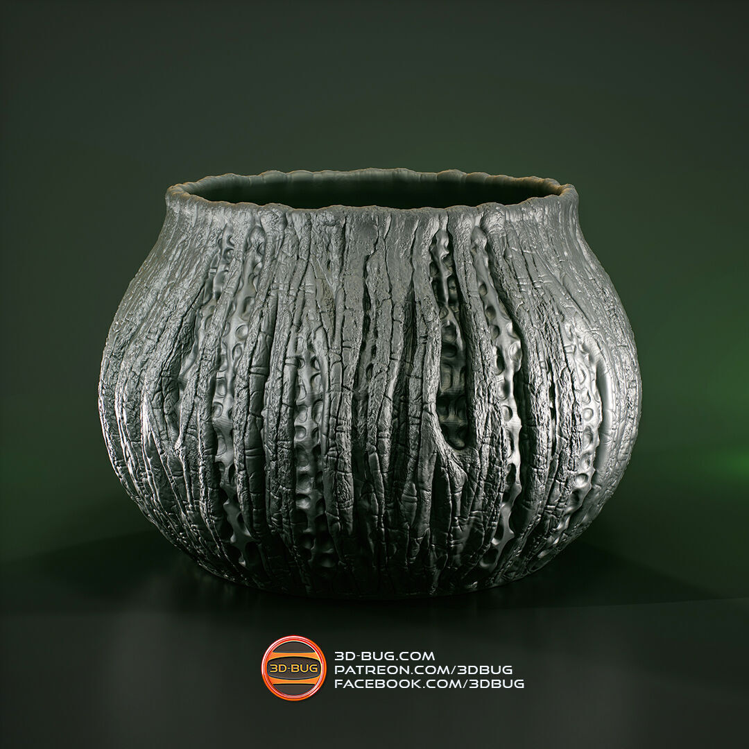 ALIEN PLANTER VASE PEN HOLDER 3D print model_10