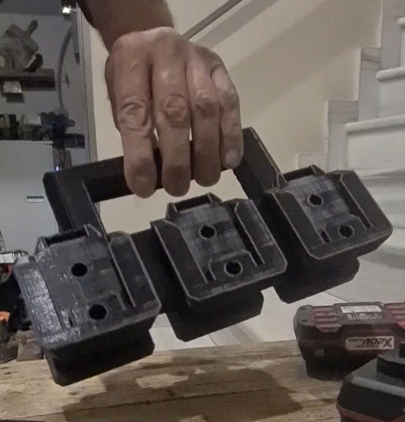 Parkside battery holder 6 battery 3D print model_2