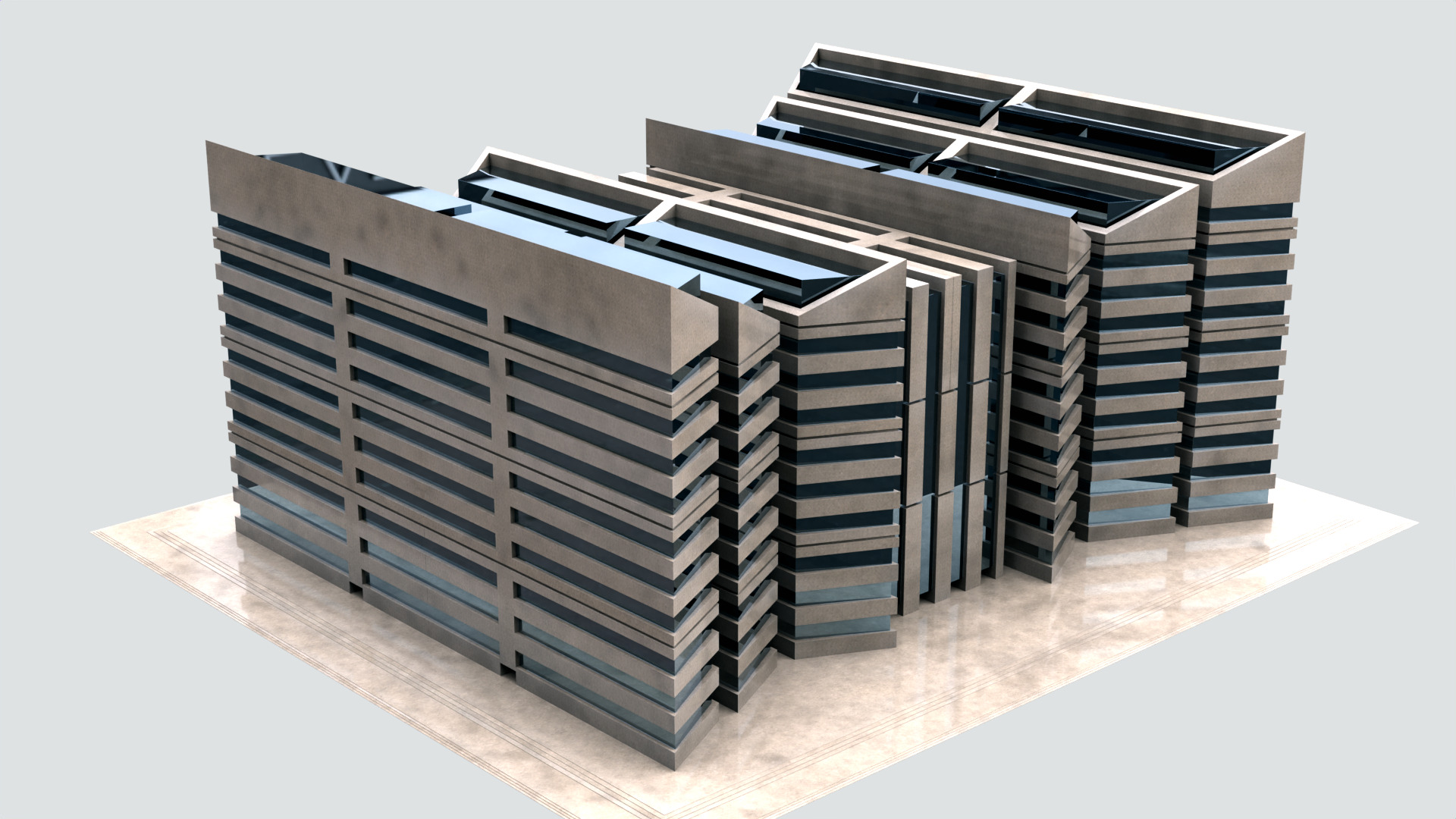 Modern Building Concept V301-LowPoly Low-poly 3D model_35