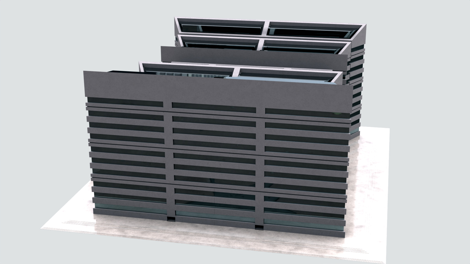 Modern Building Concept V301-LowPoly Low-poly 3D model_5