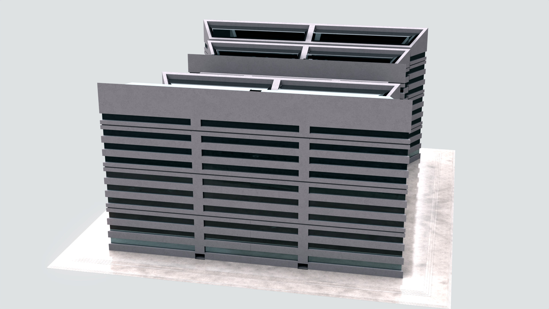 Modern Building Concept V301-LowPoly Low-poly 3D model_10