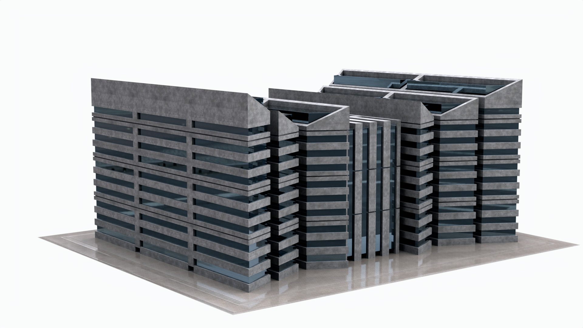 Modern Building Concept V301-LowPoly Low-poly 3D model_24