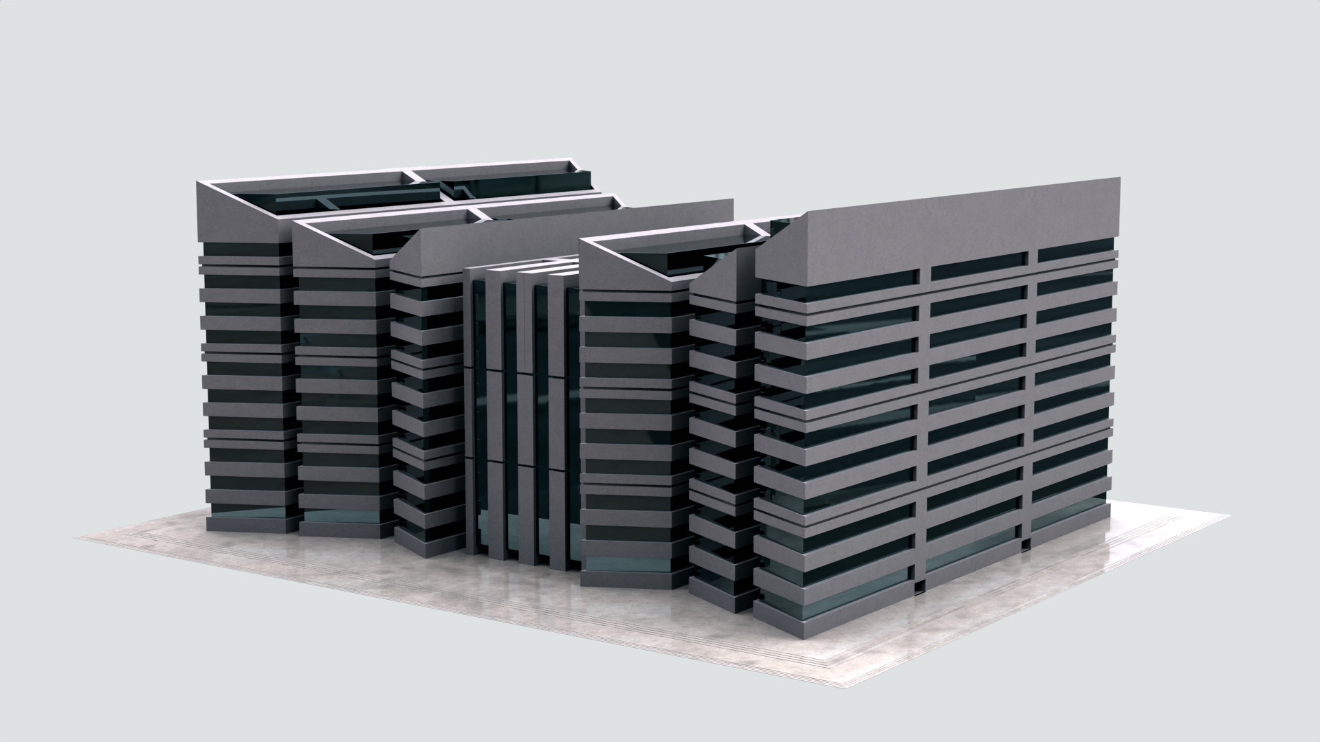 Modern Building Concept V301-LowPoly Low-poly 3D model_16