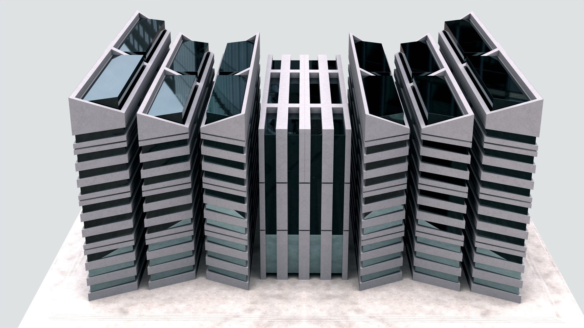 Modern Building Concept V301-LowPoly Low-poly 3D model_13