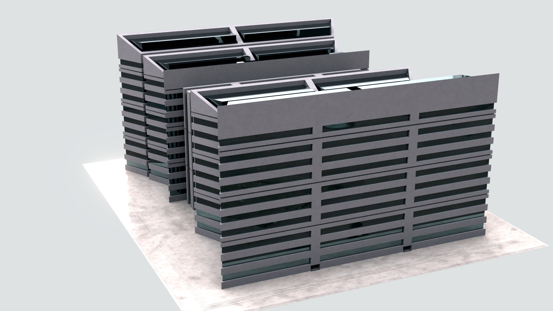 Modern Building Concept V301-LowPoly Low-poly 3D model_6