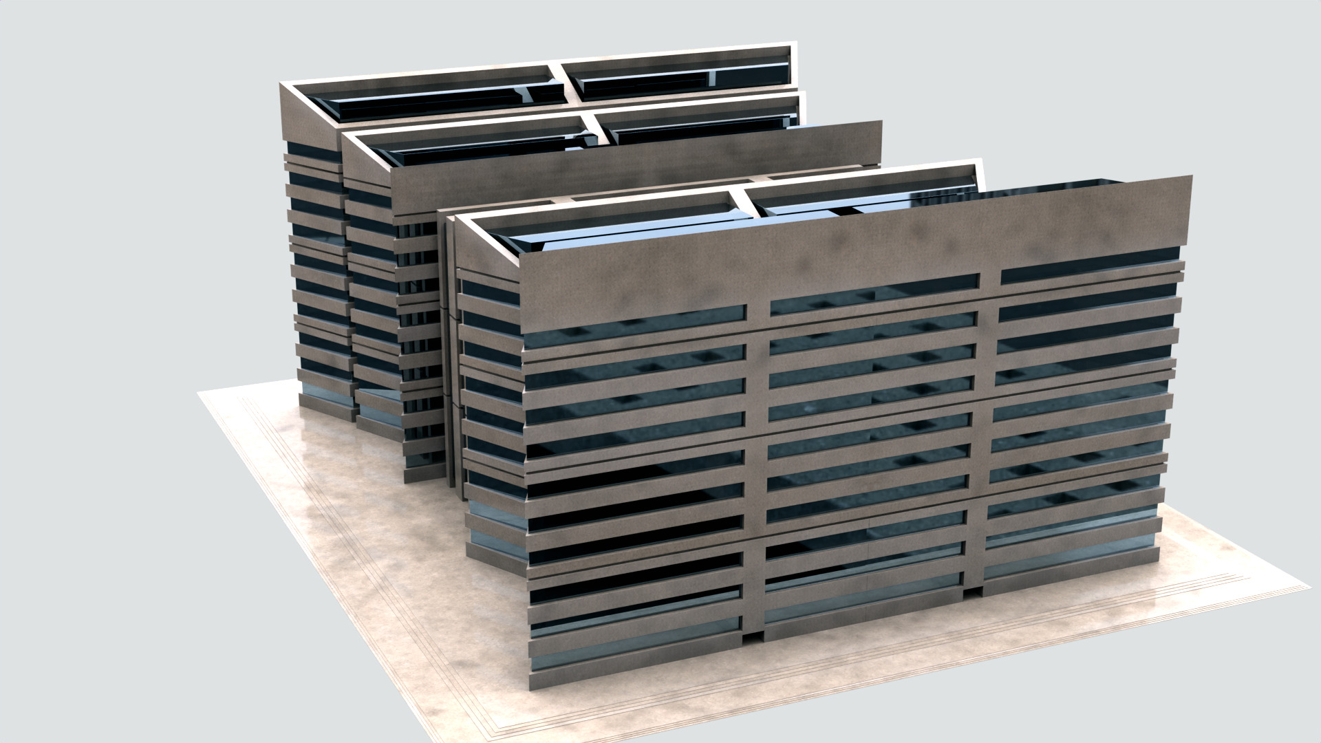 Modern Building Concept V301-LowPoly Low-poly 3D model_36