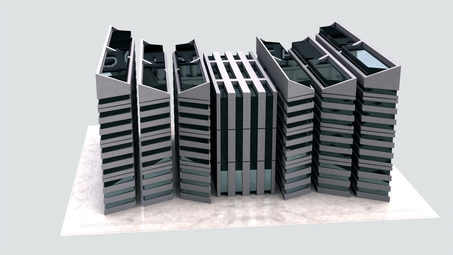 Modern Building Concept V301-LowPoly Low-poly 3D model_8