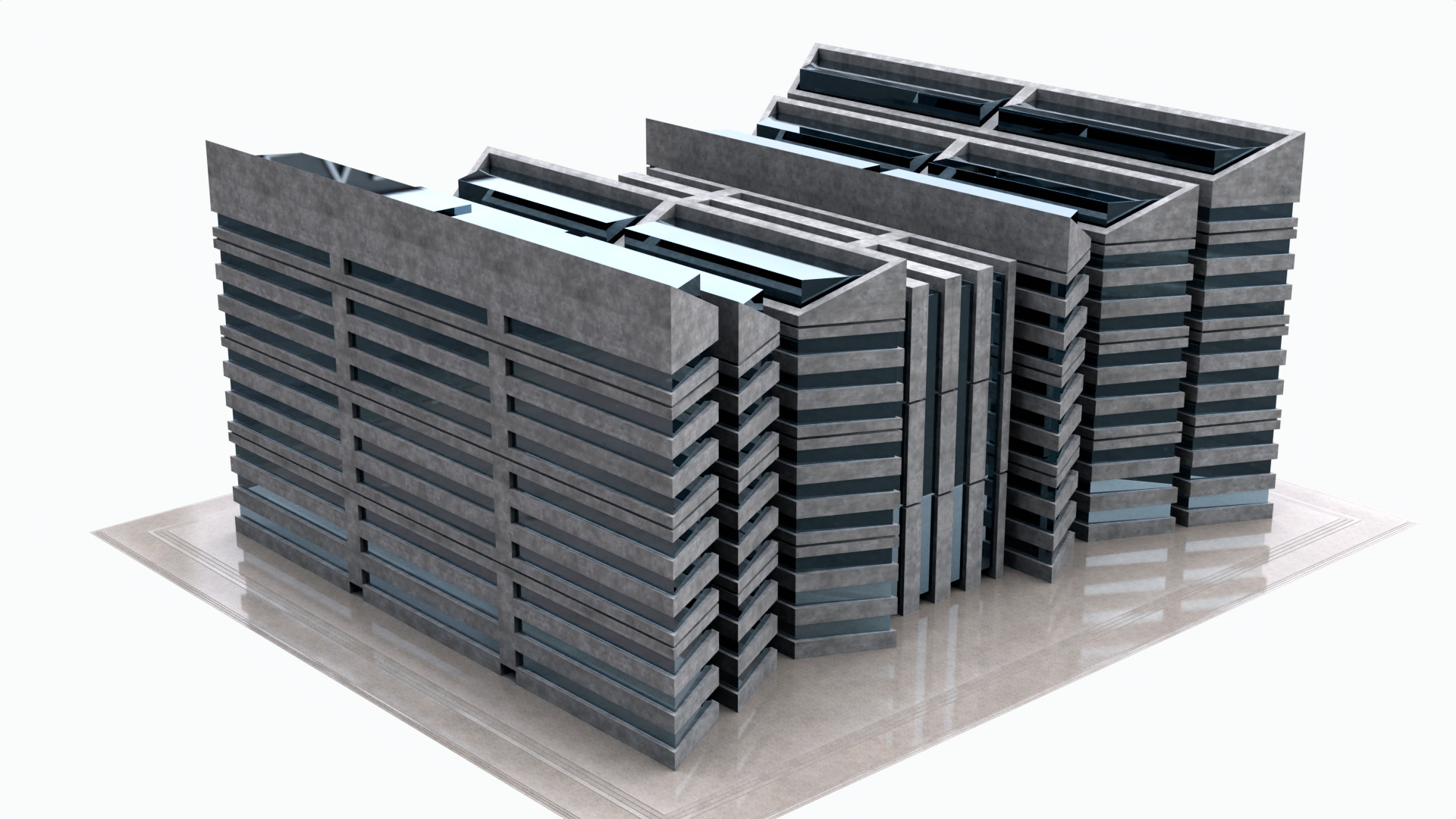 Modern Building Concept V301-LowPoly Low-poly 3D model_1