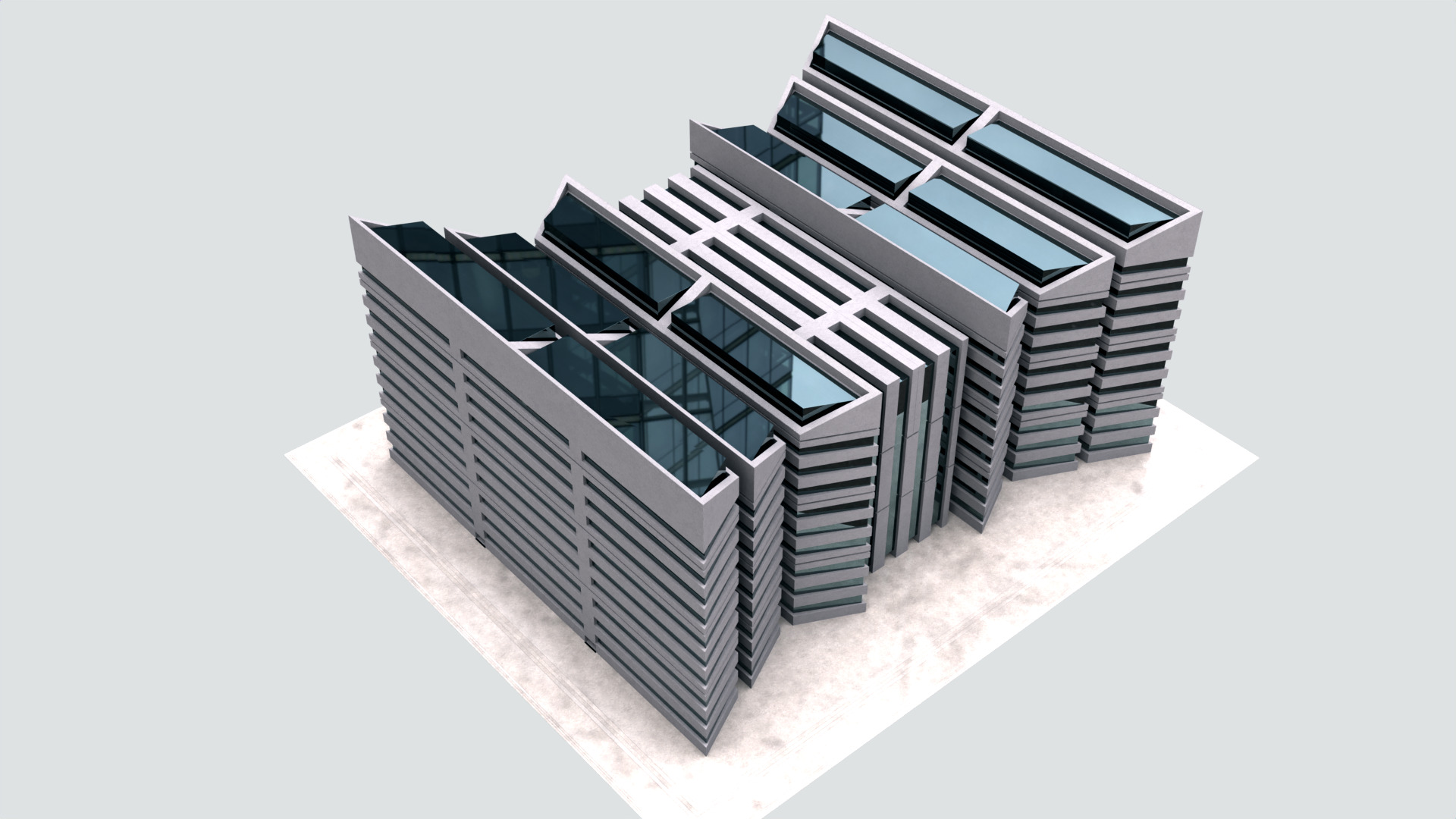 Modern Building Concept V301-LowPoly Low-poly 3D model_12