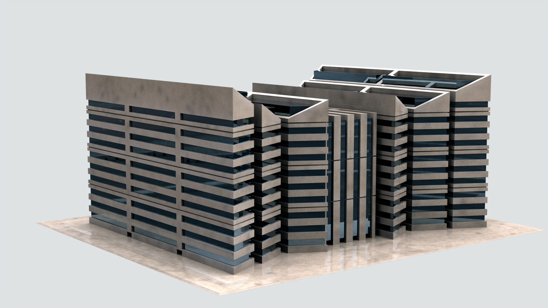 Modern Building Concept V301-LowPoly Low-poly 3D model_39