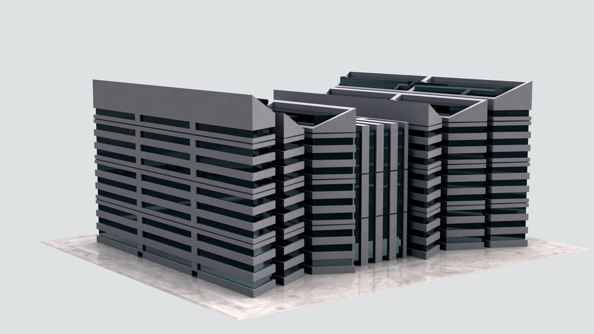 Modern Building Concept V301-LowPoly Low-poly 3D model_14