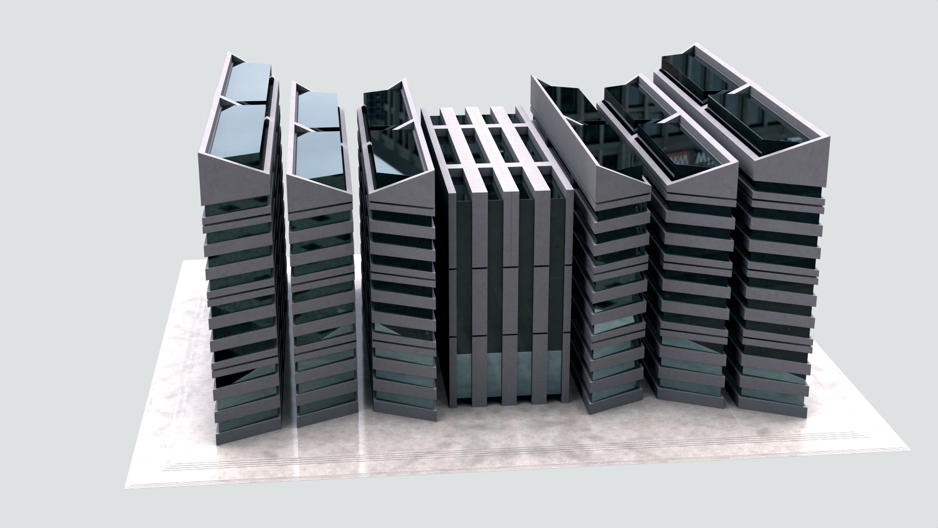 Modern Building Concept V301-LowPoly Low-poly 3D model_3