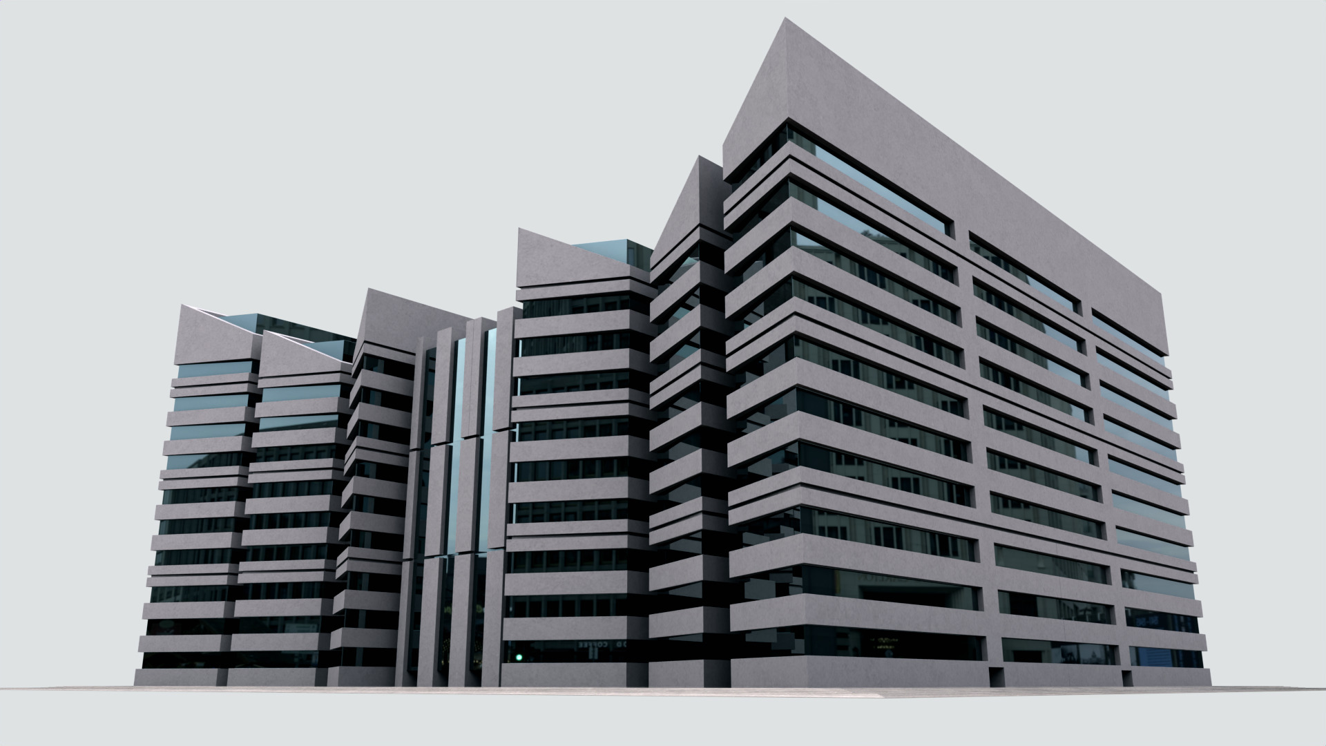 Modern Building Concept V301-LowPoly Low-poly 3D model_19