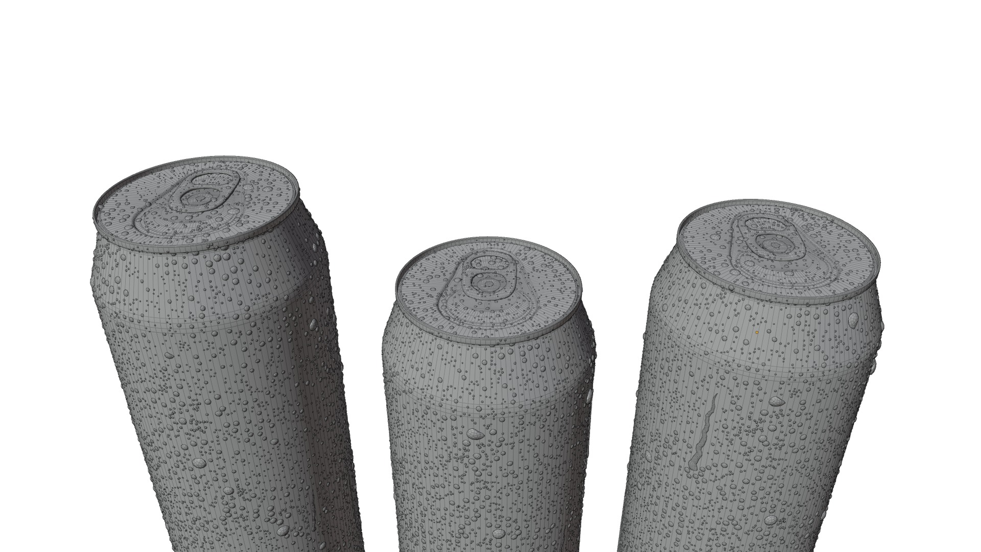 Beverage Cans Set Open and Closed Tabs with Droplets 3D Model Collection_24