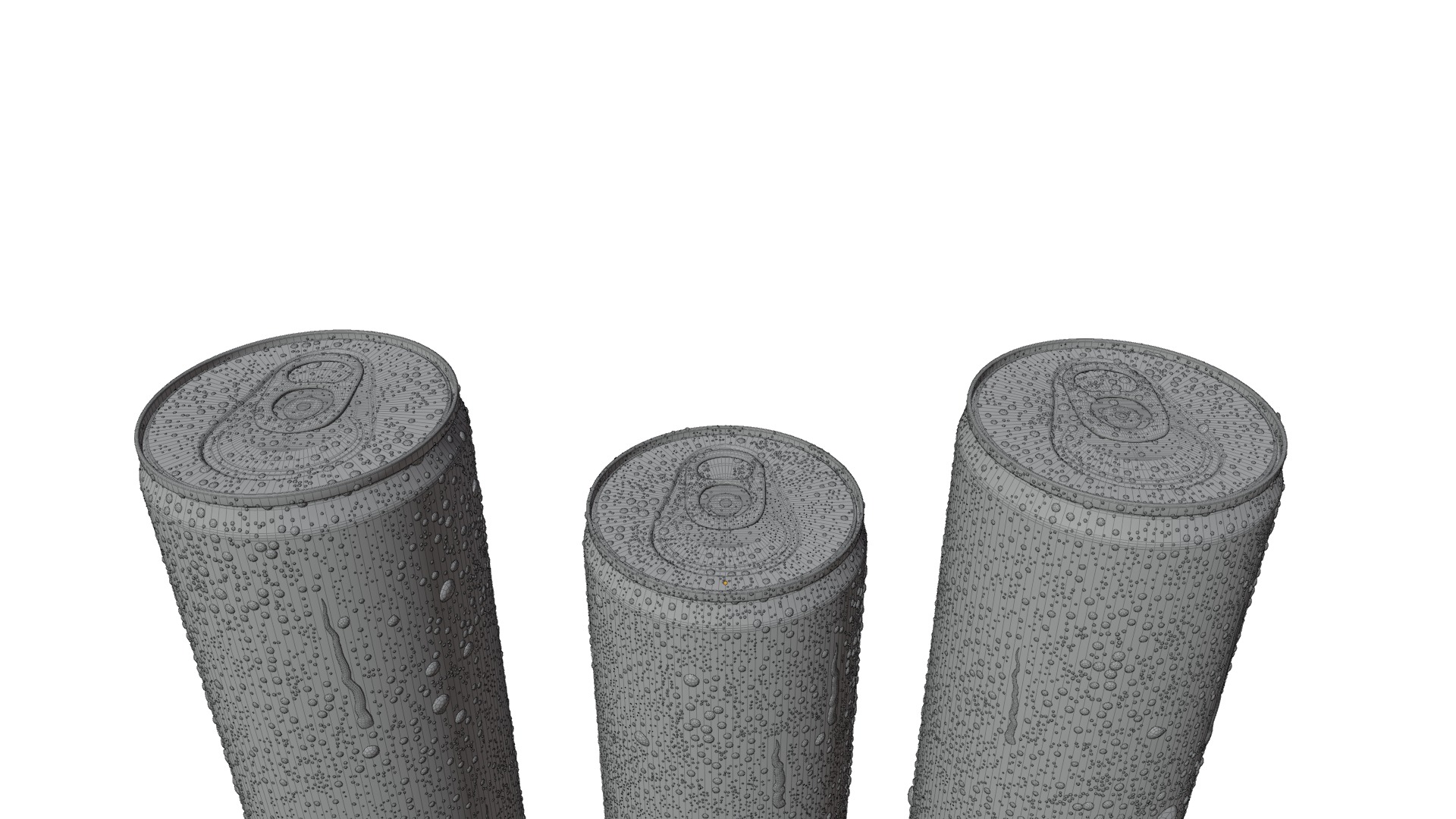 Beverage Cans Set Open and Closed Tabs with Droplets 3D Model Collection_15